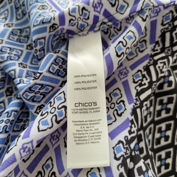 Chico's Lightweight Patchwork Print Top Sz.3=XL/16 - Picture 10 of 11